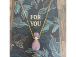 Collier bouteille de parfum améthyste/doré