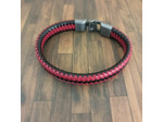 Bracelet homme cuir rouge et noir