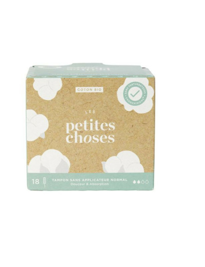 Tampons Flux Normal Sans Applicateurs Coton Bio Boîte de 18 Les Petites Choses