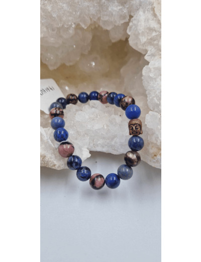 Bracelet rhodonite et dumortierite OLPA1941