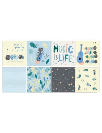 Coupon Tissu popelin Ants & Music, Katia fabrics