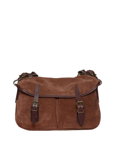 Bleu de Chauffe Sac Musette S Cuir Velours Marron Rubis