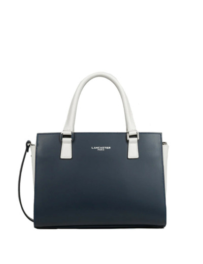 Lancaster Constance Sac Porté Main 437-03 Bleu Foncé - Ecru