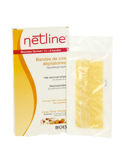 20 Bandes De Cire Depilatoire Corps + 4 Sachets D'huile D'amande Douce Netline