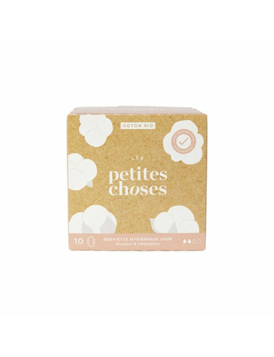 Serviettes Hygiéniques Jour Coton Bio Boîte de 10 Les Petites Choses