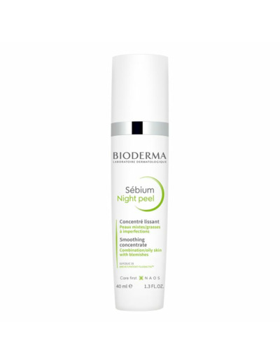 Soin peeling de nuit doux 40ml Sebium Peaux mixtes à grasses Bioderma