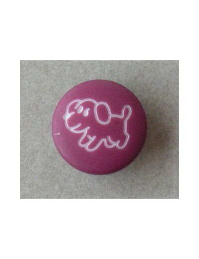 Bouton violet petit chien 15 mm