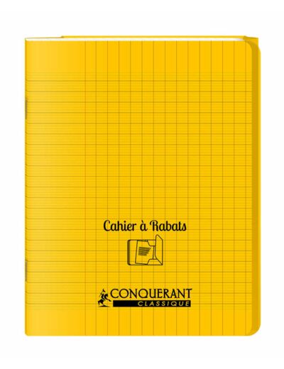 Cahier à rabats 17x22 - 96 pages - Séyès - Polypro jaune