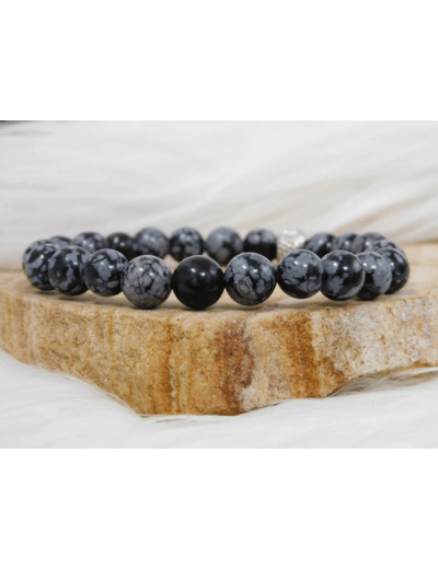 BRACELET OBSIDIENNE MOUCHETÉE