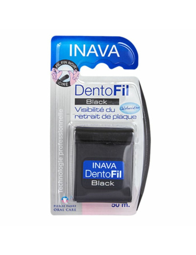 Black Fil Fin Cire Dentaire 50m Dentofil Inava