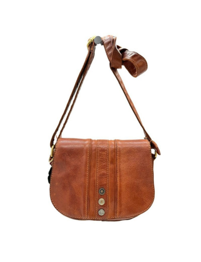 SAC BANDOULIÈRE LILI PETROL COGNAC