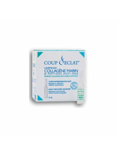 Collagène marin et peptides 12 ampoules Anti-âge Coup D'Eclat