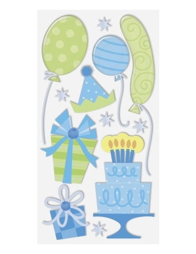 Stickers 3D "Party Bleu et vert"