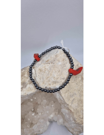 Bracelet hematite corail OLPA1131