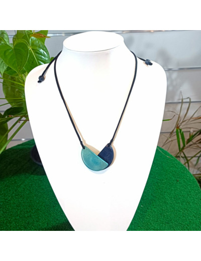 Collier Silvia bleu ivoire végétal