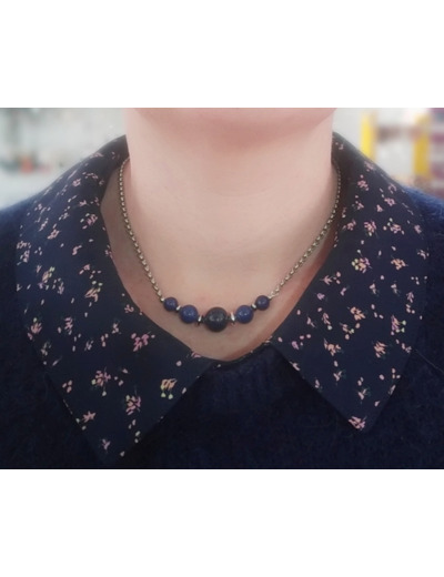 Collier Lapis Lazuli/argenté