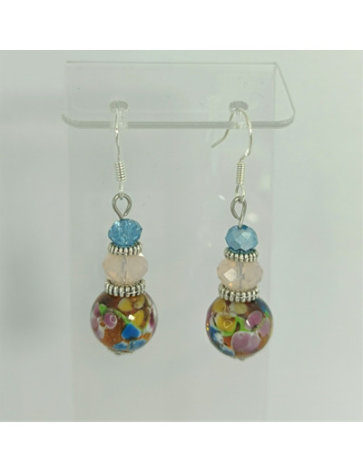 B.O. perles en verre multicolor