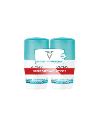 Anti-transpirant Anti-traces 2x50 ml Déodorant Roll-on Vichy
