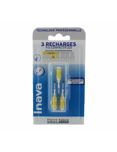 Recharges Brossettes Interdentaires 1mm Jaune X3 Inava