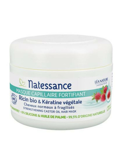 Masque capillaire fortifiant - Ricin Bio & Kératine végétale 200ml Natessance