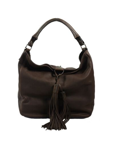 Berthille Hermine Sac Shopping Cuir Gras Marron