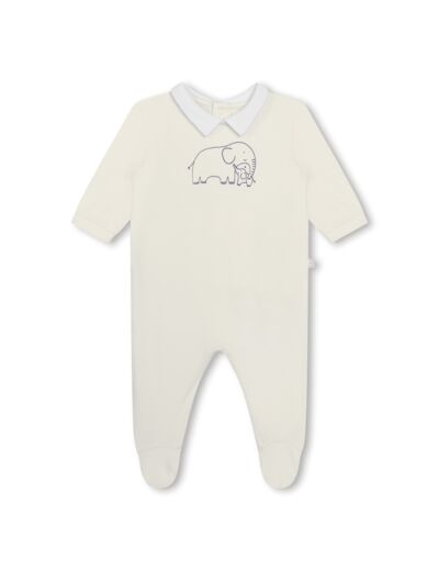 Pyjama coton éléphants ecru