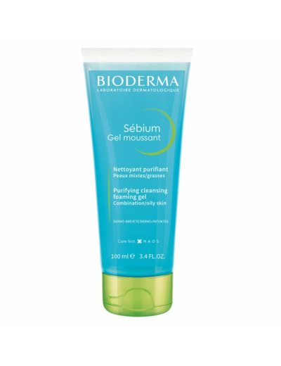 Gel nettoyant 100ml Sebium Gel Moussant Peaux grasses Bioderma