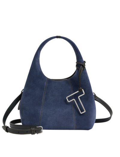 Le Tanneur Juliette Petit Sac A Main En Cuir Suède Prussia/Noir