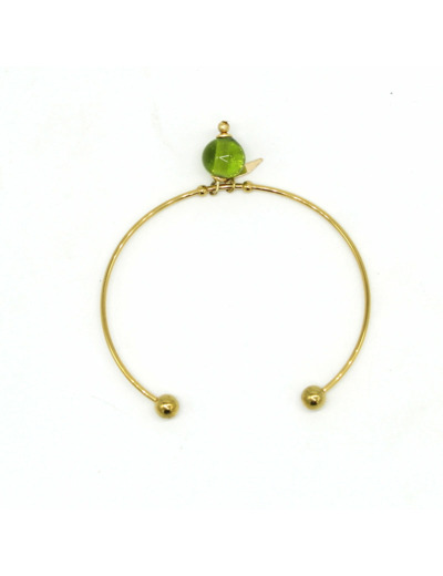 Bracelet jonc perle Murano vert olive Salvia