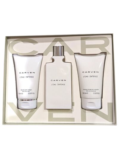 CARVEN L'EAU INTENSE Coffret ET Vaporisateur 100ml+BAR 100ml+Gel Douche 100ml