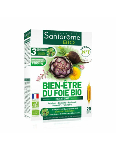 Bien Etre Du Foie 20 Ampoules Bio Santarome