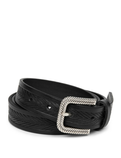 Lancaster Ceinture en Cuir de Vachette Végétal Femme 601-021 Noir M