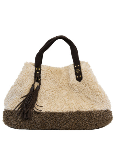 Mila Louise Nicole FR Sac Shopping Fausse Fourrure Brun