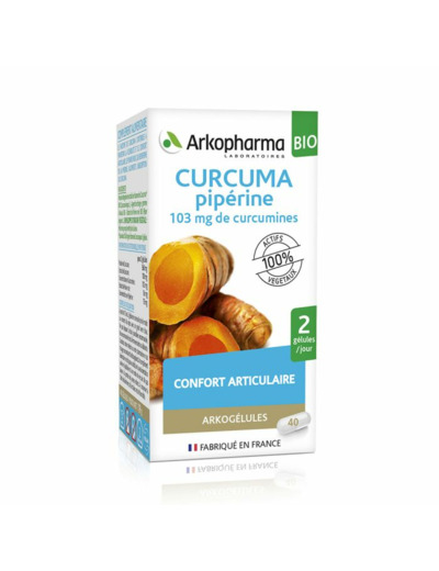 Curcuma Piperine Bio 40 Gelules Arkogélules Arkopharma