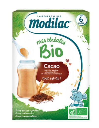 Mes Cereales Cacao Bio Des 6 Mois 250g Dès 6 mois Modilac