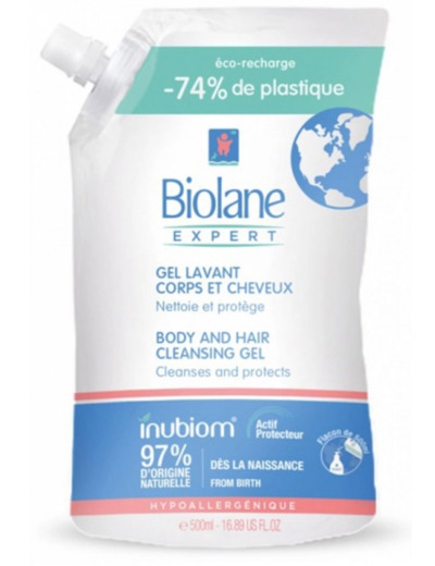 Eco Recharge Gel Lavant Bebe 500ml Corps et cheveux Biolane