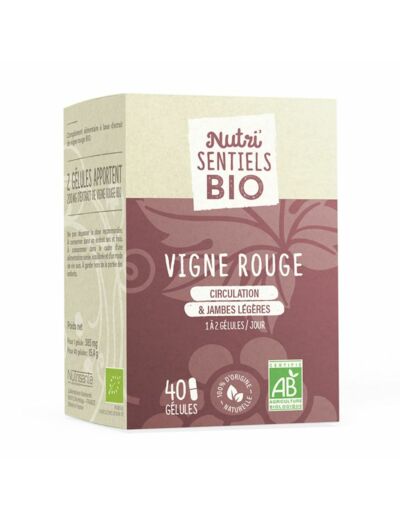 NUTRIaposSENTIELS BIO VIGNE ROUGE BTE40