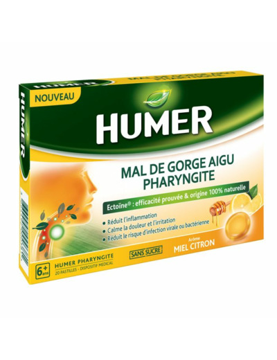 Mal De Gorge Aigu Pharyngite Miel Citron 20 Pastilles Humer