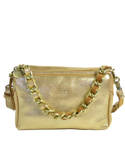 Mila Louise Mama X Sac Trotteur Cuir Pailleté Ambre