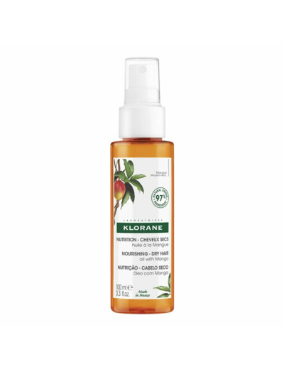 Huile Nutrition Cheveux Secs 100ml Mangue Klorane