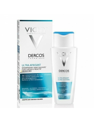 Shampooing Ultra Apaisant Cheveux Secs 200ml Dercos Vichy