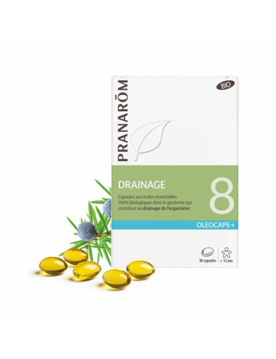 N°8 Drainage Bio 30 Capsules Oleocaps+ Oléocaps Pranarôm