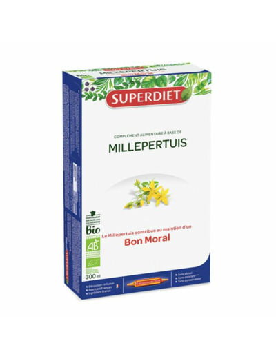 Millepertuis Bio Bon Moral 20 Ampoules 15 ml Superdiet