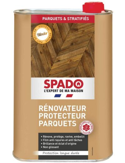 SPADO - Entretien Parquet - Protection Rénovatrice Brillante Blindor - Parquets Cirés et Vitrifiés - 1L