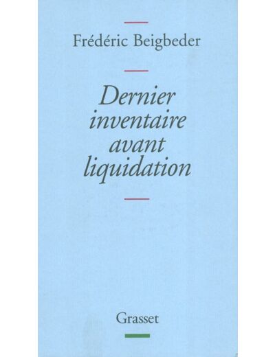 Dernier inventaire avant liquidation