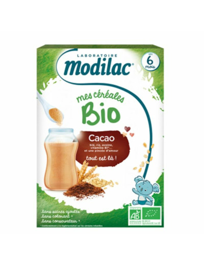 MODILAC CEREALES BIO CACAO 250G