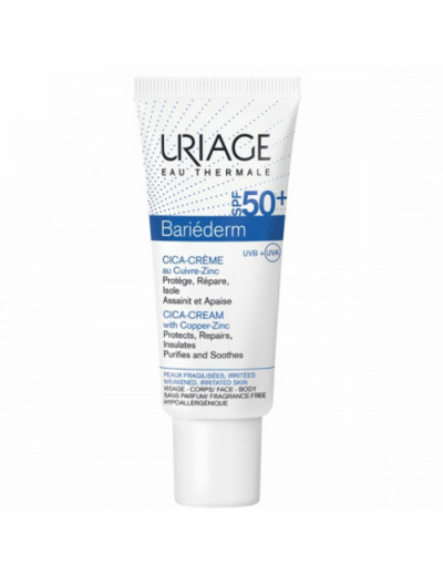 creme Reparatrice Au Cuivre-zinc Spf50+ 40ml Uriage 40ml Bariederm Cica Uriage