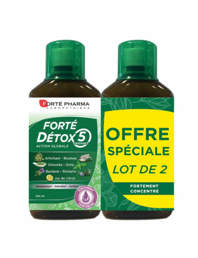 Forte Detox 5 Organes 2x500ml Forté Pharma