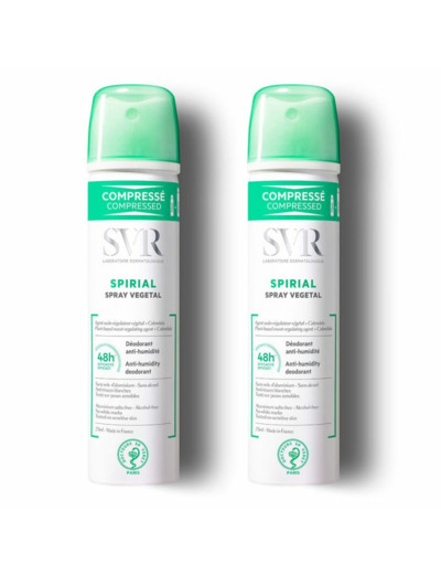 Spray Vegetal Deodorant Anti Humidite 48h 2x75 ml Spirial Svr