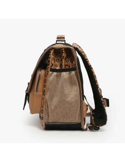 Caméléon Vintage North Cartable 38cm 2 Compartiments Tan Léopard